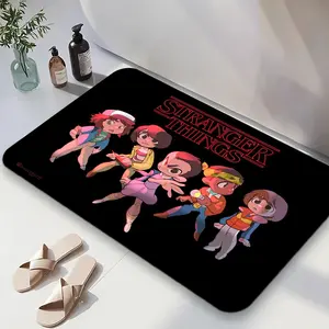 1PC,2D Stranger Things Themed Diatomite Bath Mat Quick Drying Absorbent Non Slip Bathroom Floor Mat for Home Decor with Cartoon Character Design Suitable for Bathroom Kitchen Living Room Shower Entran
