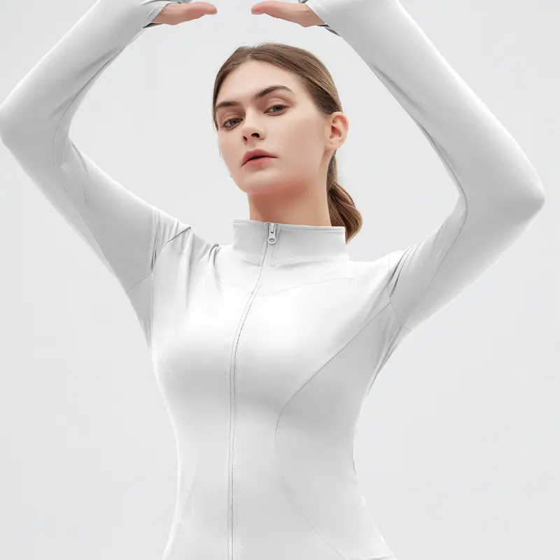 Women's Workout Yoga Jacket Full Zip Running Track Jacket Long Sleeve Yoga Shirt Women Zip Fitness Yoga Shirt Winter Warm Gym Top Activewear Running Coats Yoga Shirt Woman