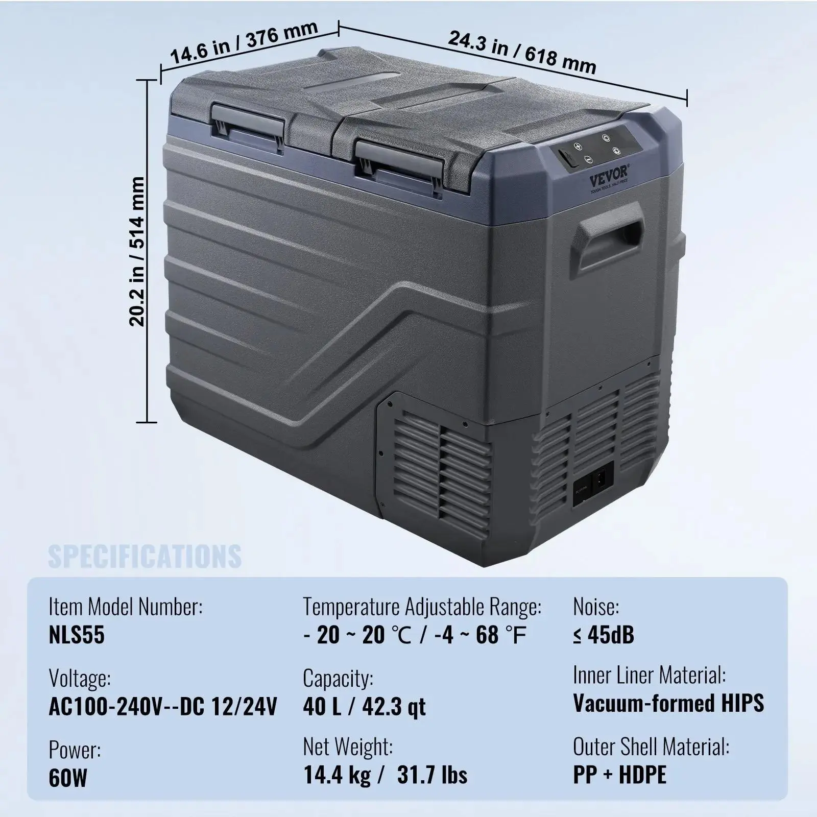 42.3QT/40L Dual Zone & Dual Temp