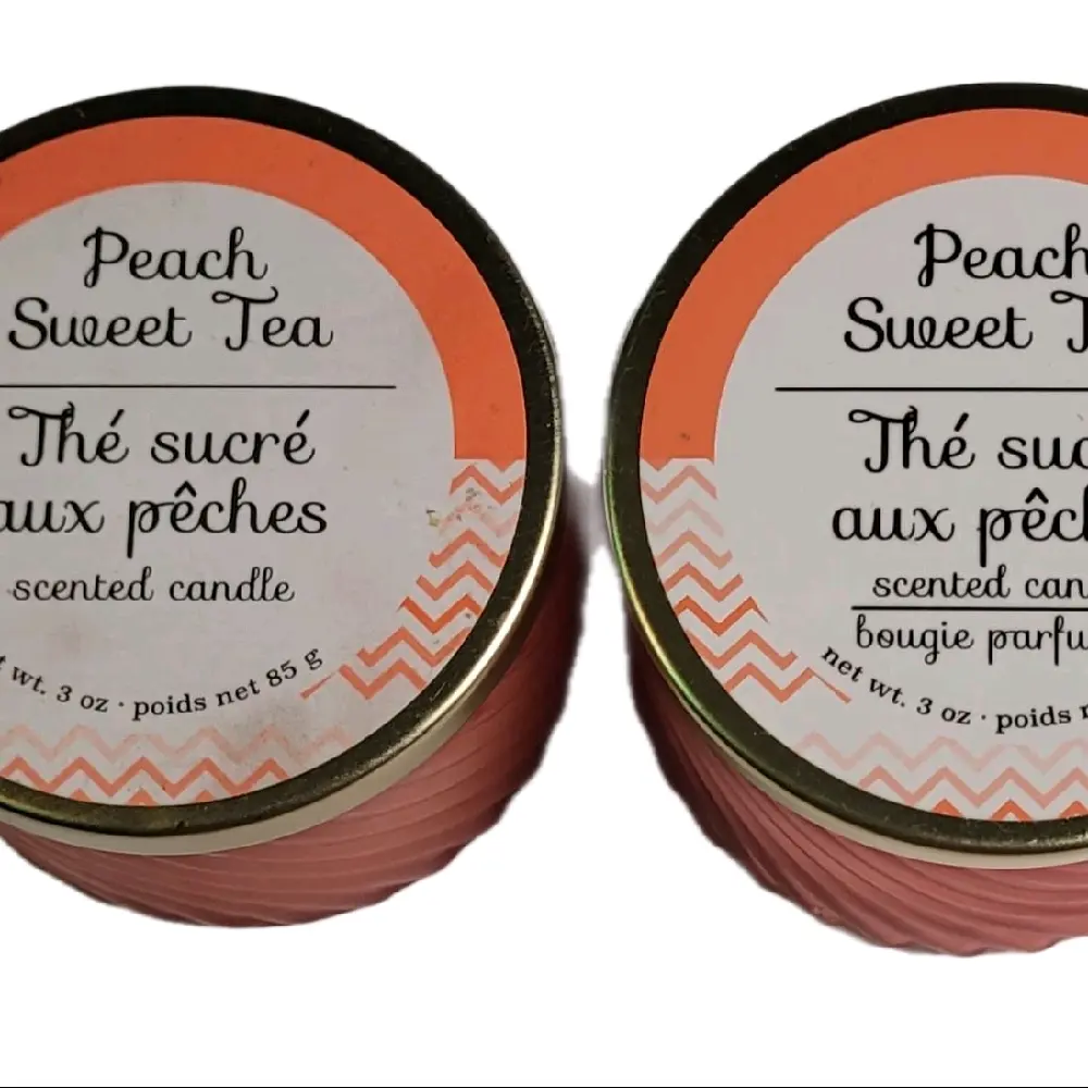 Peach Sweet Tea Scented Candle Set of 2 - 3 oz Each - Thé sucré aux pêches - Bougie parfumée