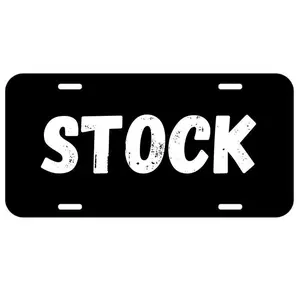 Black White Stock License Plate, Car Accessories, Perfect Gift - Lightweight Aluminum, Pre-Drilled holes, Easy Installation Vehicle