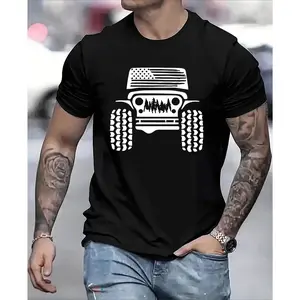 Trendy T - Shirt with a Tough Aesthetic: Iconic Jeep Design for a Stand - out, Rugged - themed Look