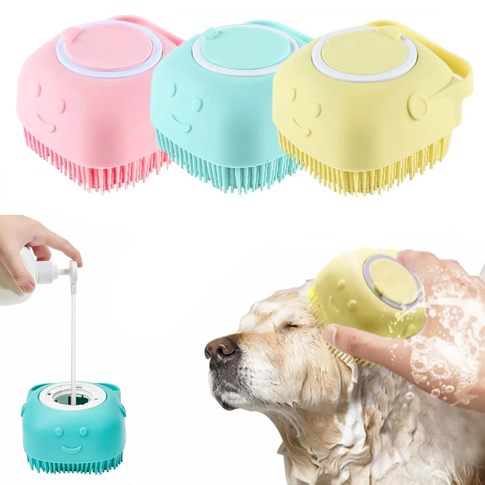 Pet Bath Brush for Dogs & Cats, Comfortable Grooming Tool, Efficient Pet Cleaning Aid, Ideal for Bath Time, High-Efficiency Pet Care Accessory, Grooming Supplies