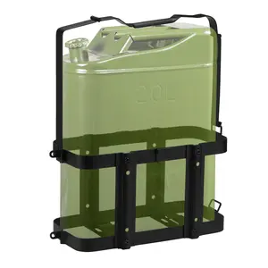 Lockable Jerry Gas Can Holder Rack, 5 Gallon / 20 Liter Steel Jerry Can Mount Brackets, Metal Fuel & Gasolina Container, Detachable Carrier Mount, Only Holder Rack, Gas Can not Included