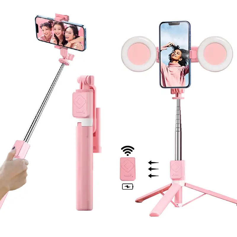 TIKTOK remote control,Stick tripod with light,Page Turner,67" Selfie Tripod Stand with Remote for iPhone,Android Solidest Extendable Travel Phone stic