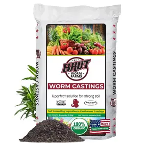 Brut Organic Worm Castings for Plants 5 LB – Natural Nutrients, Fertility Builder, Plant Food for Potting Soil and Garden Soil – Indoor and Outdoor Use