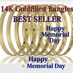 14 K Gold Filled  7 Day Seminario Set of 7 Bangles For All Ages with Anti Tarnish Gurantee, Diamond Cut, Handcrafted