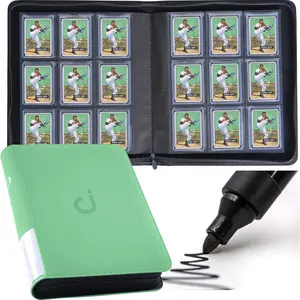 Toploader Binder, Holds 288 Toploaders, 9 Pocket Top Loader Binders with Sleeves, 3x4 Inch Rigid Card Holders for Trading & Sports Cards, Trading Card Album