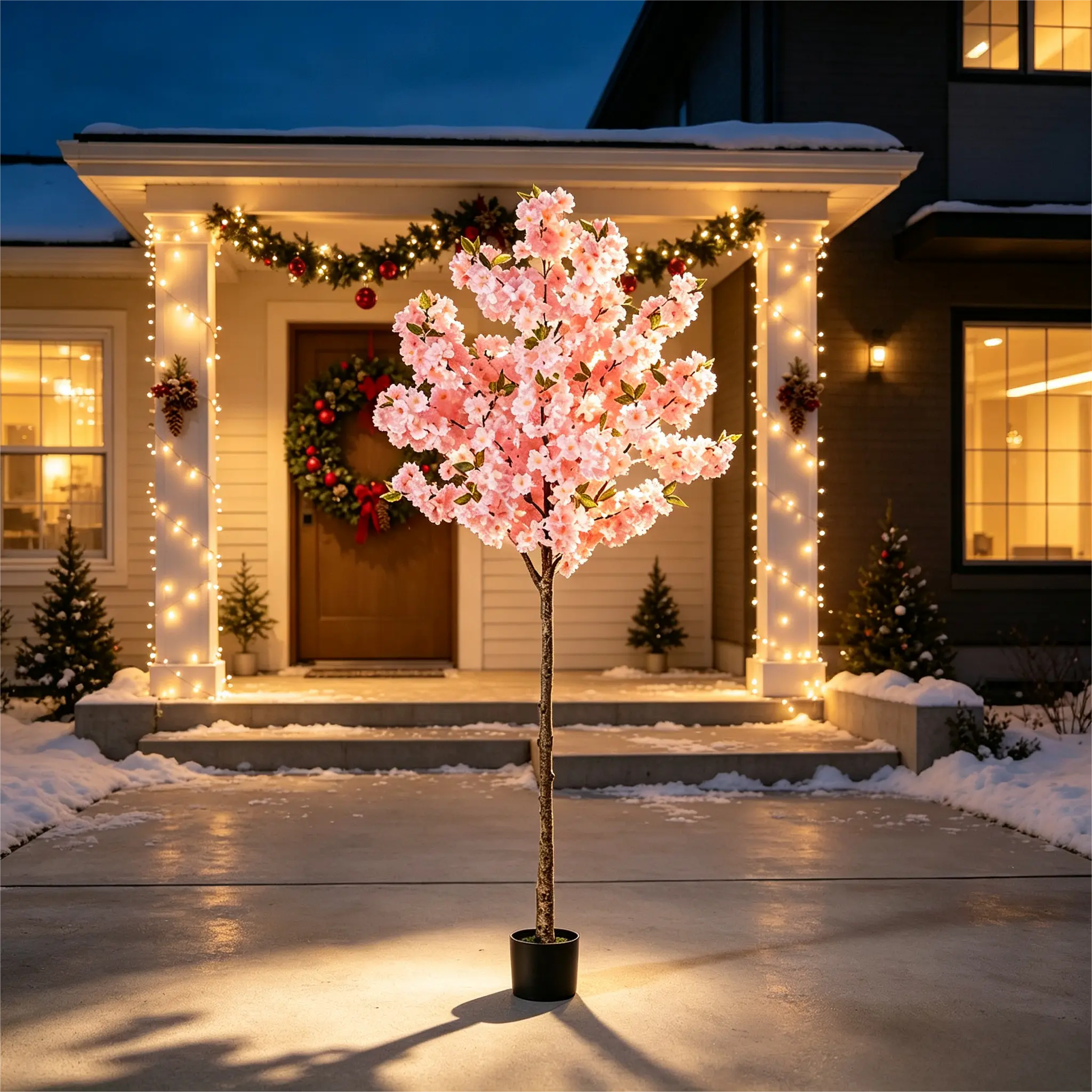 5FT Artificial Cherry Blossom Tree, Realistic Fake Cherry Blossom Tree in Pot, Decorative Faux Sakura Tree for Indoor Home Decor, Garden, Wedding, Party, Office