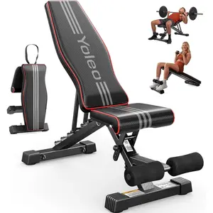 Adjustable Weight Bench for  Gym, ASTM-Certified 827LBS, 98% Pre-Assembled, Foldable Gym Bench with 84 Positions Incline Decline Flat,  Seat