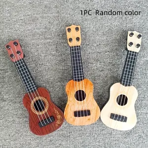Mini Wood Grain Finish Ukulele Replica Guitar Musical Toy, Playable Instrument, Random Color, Perfect for Kids and Beginners, Travel Guitar