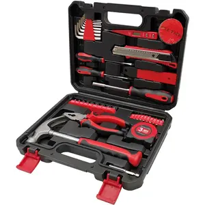 43 PCS Household Tools Kit with Plastic Toolbox, Portable and Lightweight Basic Home Tool Set, Emergency Tool Kit with General Tools, Comprehensive Tool Box for College Students, Household Use