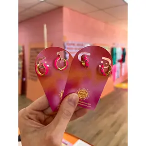 Spring colorful hoop earrings