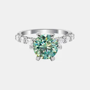 【223】QuicklyDelivery，NOBonus-3 Carat Coloured Synthetic Moissanite Elegant Ring - Grand, Vibrant, Ideal for Special Occasions, High-Quality Craftsmanship, Stunning Design