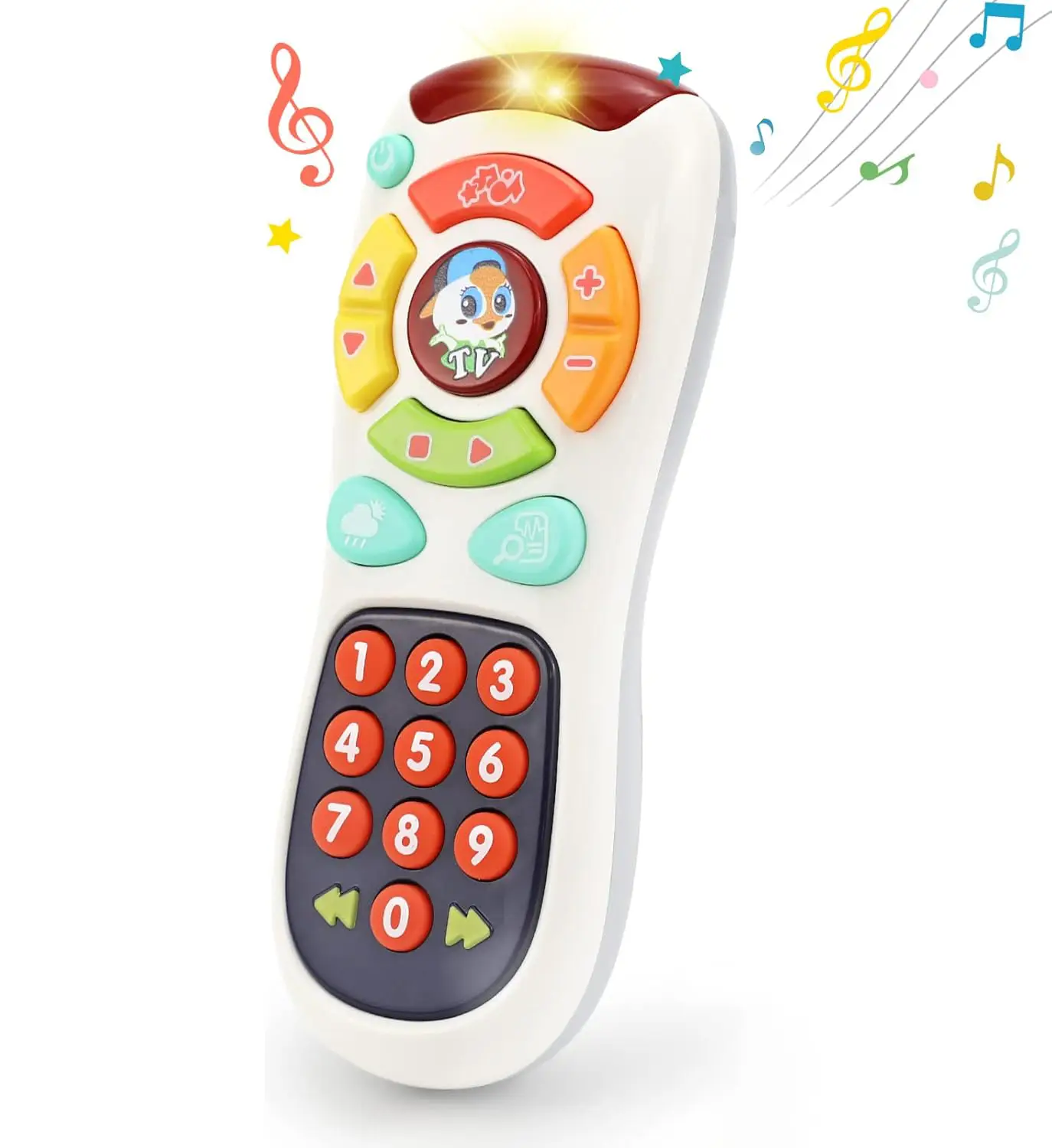 Baby Remote Control Toy 20 Unique Learning Remote Buttons, Plays Baby Music Tunes, Flashing Lights, Early Educational Baby Christmas Birthday Stuffer