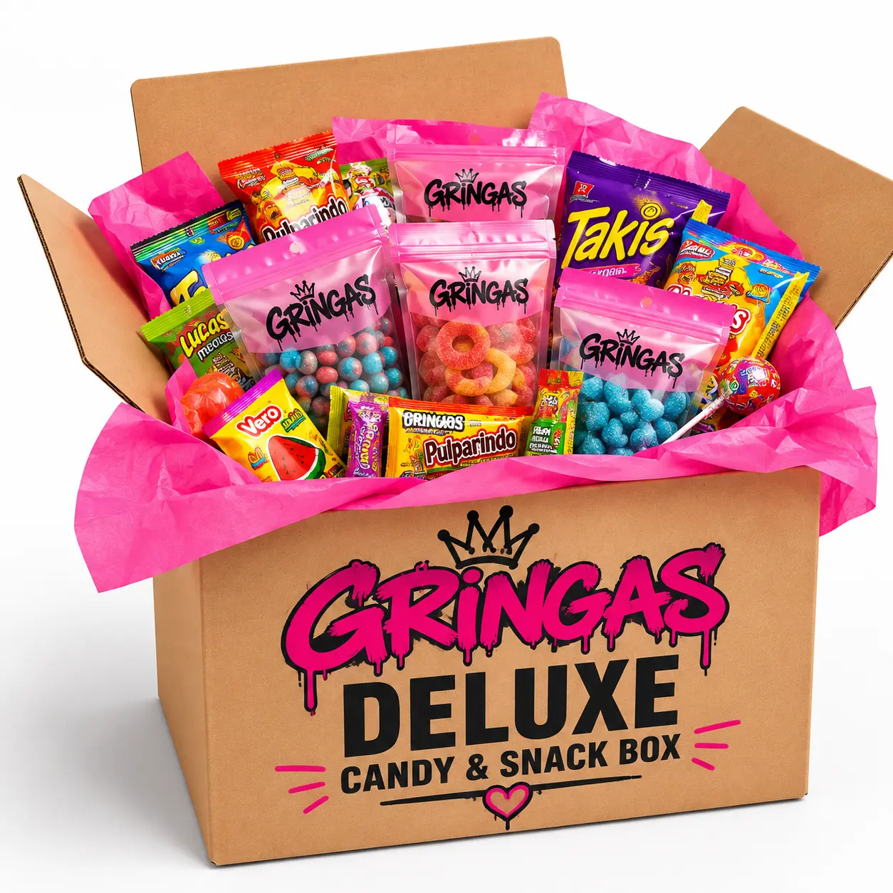 Gringas Deluxe Candy & Snack Box – Mexican & American Variety Assortment