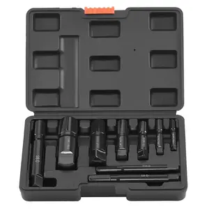 VEVOR Heavy Duty Pipe Extractor Set 9 Pieces Cr-Mo Steel for 1/8" to 1" Damaged Threads with Solid Storage Case for Plumbers Mechanics DIY