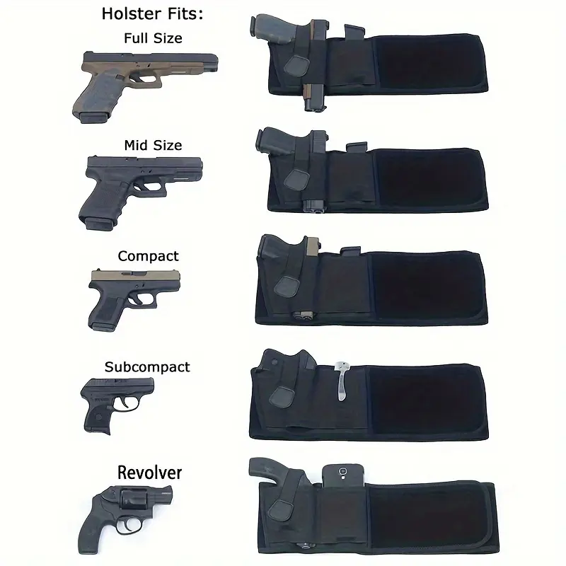 Invisible Concealed Carry Belly Band Holster for Men, Durable Oxford Fabric with Mag Pouch, Fits LCP, Shield, Sig Sauer, 1911, Concealed Holster