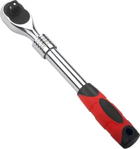3/8" Drive Ratchet Retractable Socket Wrench,72- Extendable Ratchet Wrench,With Quick Release Locking,Soft-Grip with Reversible