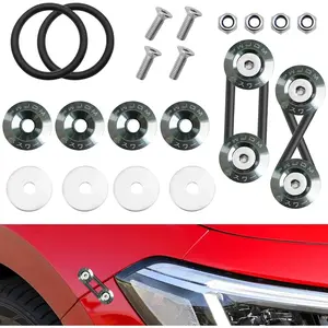 Bumper Quick Release Fasteners Kit, Quick Release Trunk Front Rear Bumper, Universal Car Bumper Trunk Fender Hatch Lid (Titanium color)
