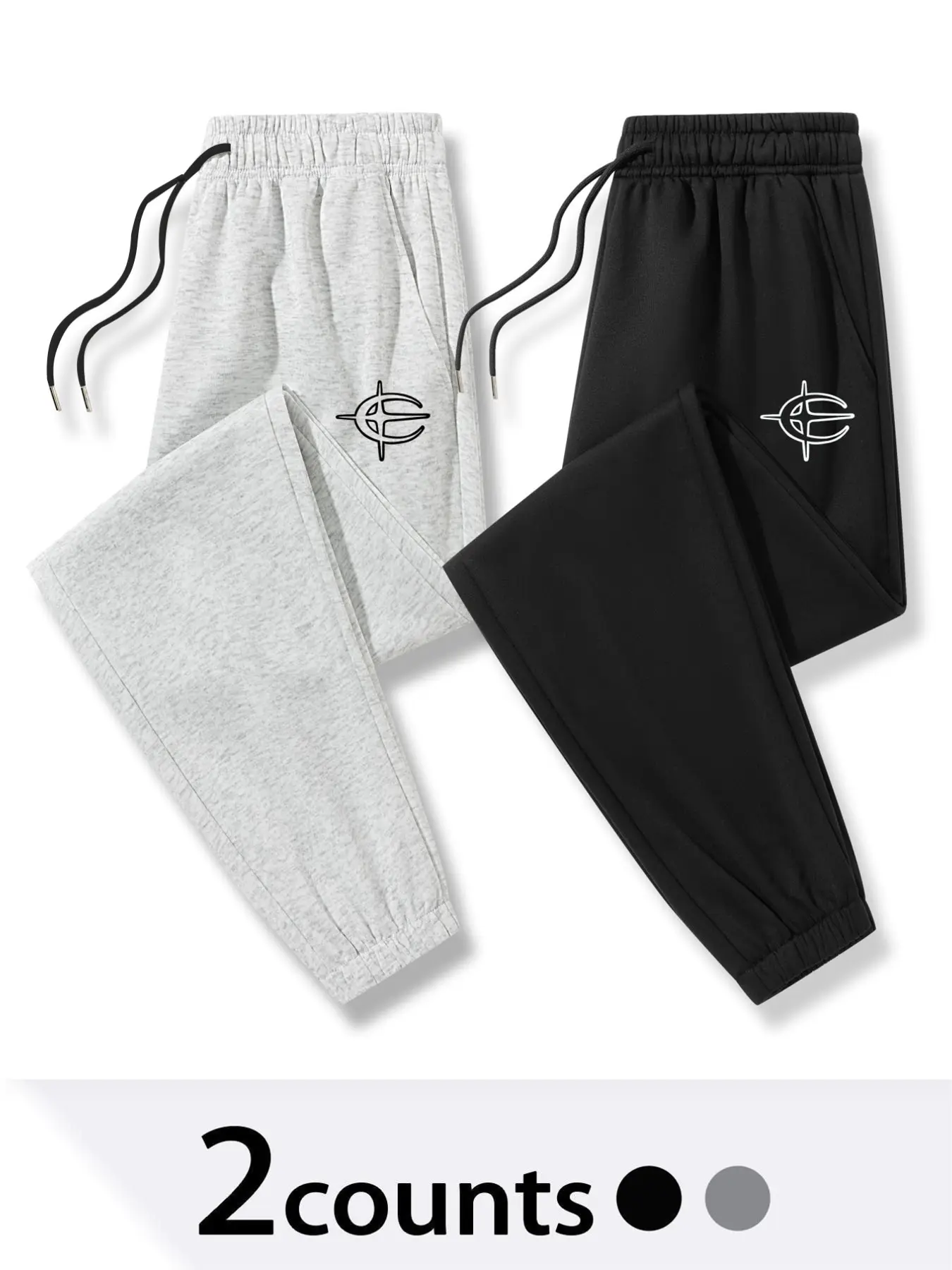 Premium 2-Pack Heavyweight Sweatpants Set - High-Comfort Cuffed Joggers with Deep Pockets & Elastic Waist - High-Quality Minimalist Athleisure Pants for Campus, Lounging, and Outdoor Sports.