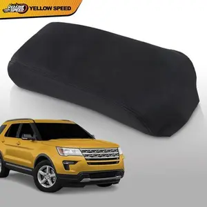 Fit For Ford Explorer 2011-2018 Leather Console Lid Armrest Cover Black