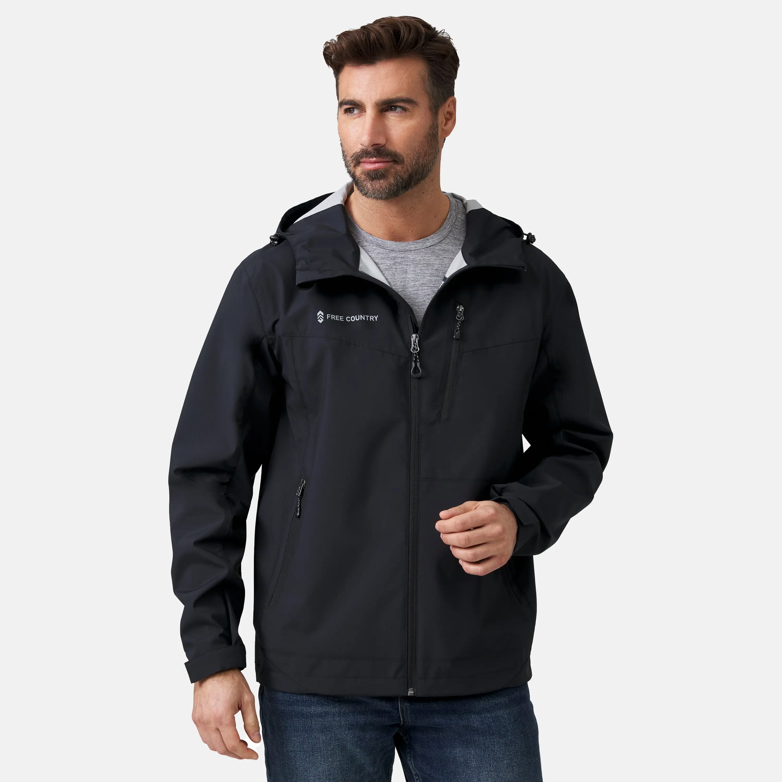 Free Country Men's Hydro Lite X2O Status Rain Coat - Menswear, Long Sleeve, Plain Fabric, Water-Resistant Outerwear for Men, Coats, Tops Free Country Men's Hydro Lite X2O Status Rain Coat - Menswear, Long Sleeve, Plain Fabric, Water-Resistant Outerwear for Men, Coats, Tops