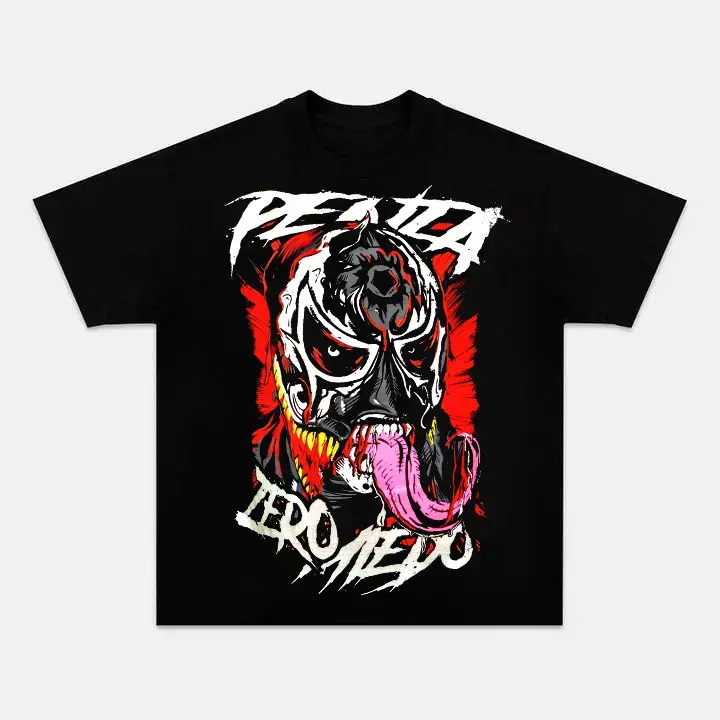 Vintage Graphic Tee with Intense Lucha Libre Design, Short Sleeve Round Neck Streetwear with Iconic Mask for Wrestling Fans, Tops, Crew Neck, Clothes, Shortsleeve, Menswear, Casual, Retro, Tshirt, Fans Of Wrestling