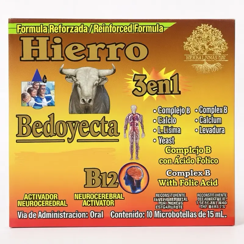 Hiero Vitamin B12 3 en 1 - B12 Antioxidant Dietary Supplement for Healthcare with Complex B Complex, Calcium, Lysine, Vitamins, and Other Nutrients