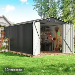 Garden Shed - Black Finish, Wooden Construction, Ideal for Hobby Use, Ideal for His or Her Shed