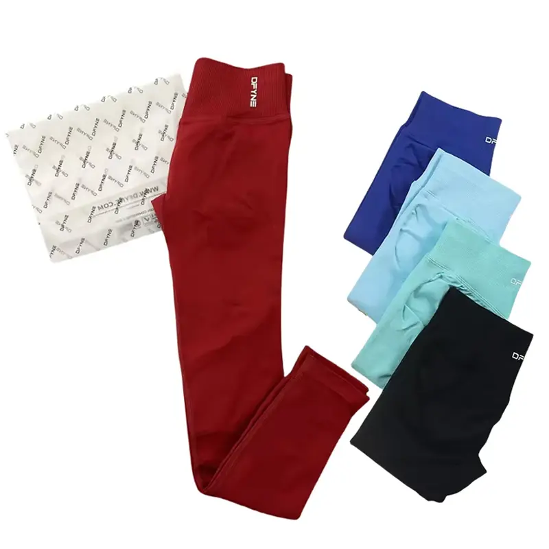 Women's Seamless Scrunch Leggings - High Stretch Nylon Butt Lifting Activewear Bottoms with Low Ribbed Waistband for Gym, Yoga - Gym Fitness Leggings, Women's Clothes, Fitness Outfit