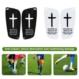 Bible Cross Leg Guards, High Elastic Buffer Material, Shock Absorption, Full Protection, Ergonomic Design, No Rubbing, Ideal for Soccer, Shin Guards, Football Accessories