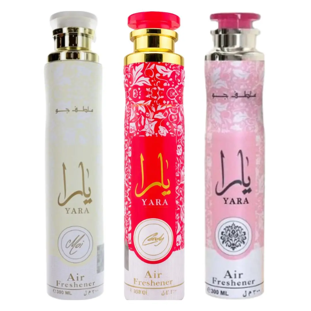 Lattafa Women's 3-Piece Scented Air Freshener Set - Home Fragrance with Assorted Aroma: Vanilla, Floral, Tropical, Fruit-Flavored Attraction Women's Fragrance for Beauty & Personal Care