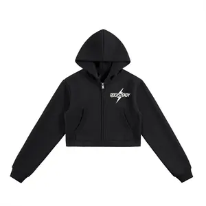Essential Cropped Zip-Up Hoodie