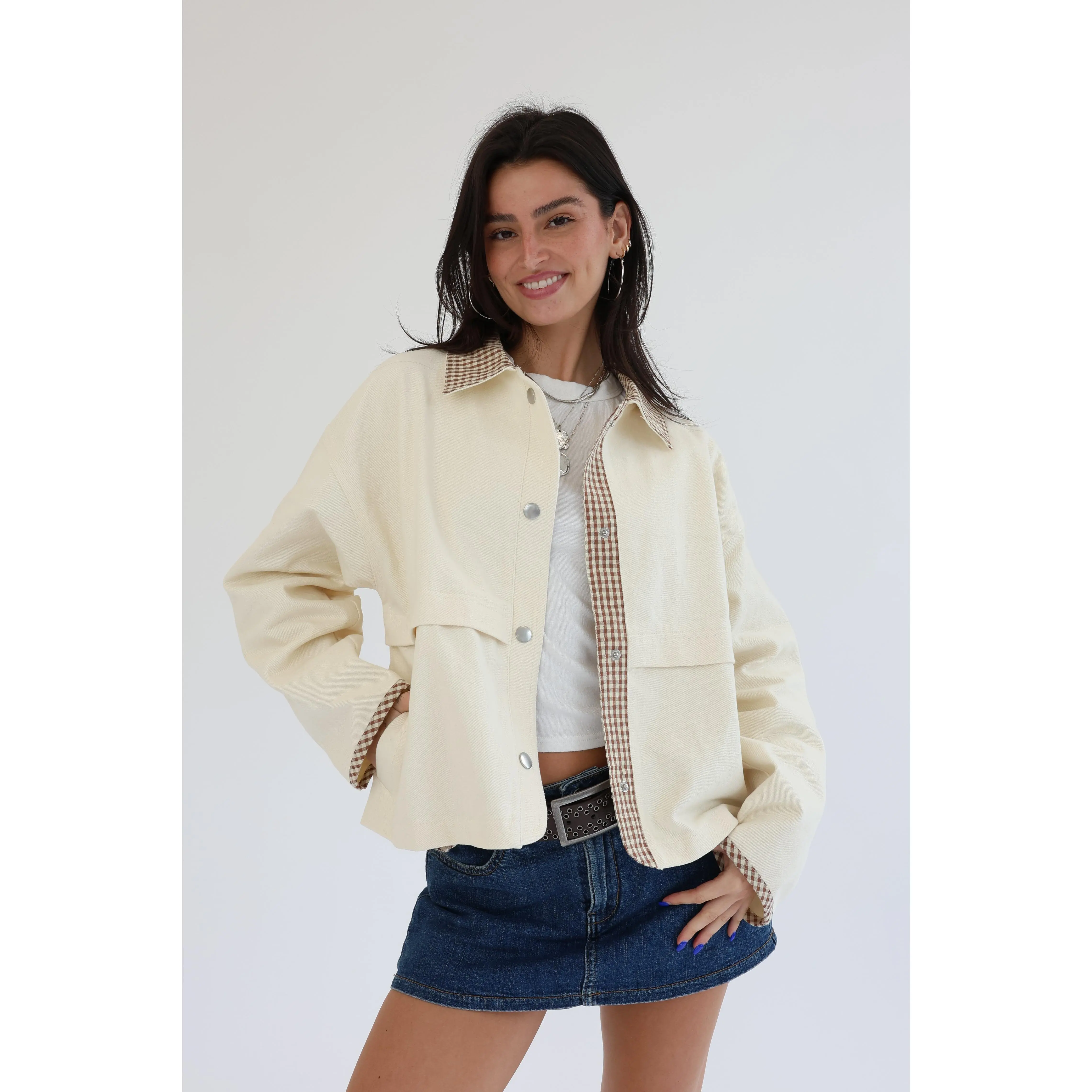 Women's West Village Silver Button Style Jacket - Casual Outerwear, Tops for Women