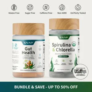 Gut Health Bundle - Snap Supplements - Gut Health + Spirulina & Chlorella - Natural Supplement Bundle Prebiotics Probiotics Dietary
