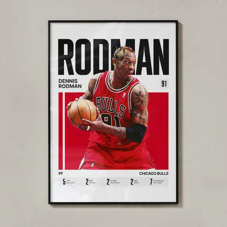 Dennis Rodman #91 Poster | The Worm Chicago Basketball