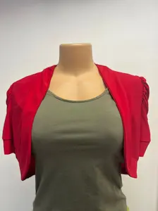 Womans Short Sleeve Vest Red - Elegant Versatile Comfortable Design for Layering and Casual Outings
