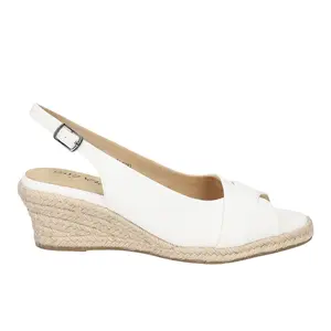Easy Street Womens Devlin Espadrille Slingback  Casual Sandals Casual Low Heel 1-2" - White