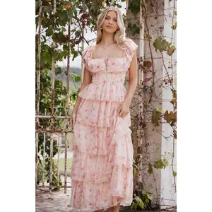 Belle Maxi Dress - Pink Floral
