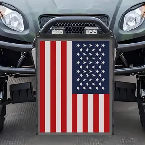 26in x 20in UTV ATV Mesh Trash Sack Bag American Flag Design Off Road Garbage Bag with Strap Durable & Reusable Universal UTV Trash Mesh Bag Compatible With CFmoto, Golf Carts, Can Am, Polaris RZR, Arctic Cat, Pioneer, Can-Am, Storage Organizer,