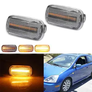 2PCS Dynamc Amber LED Side Marker Lamp For JDM Spec Honda/Acura RSX Integra Civic EP3 Replace OEM 34301-S5H-T02 , 34301-S5A-003 , 34301-S5A-013
