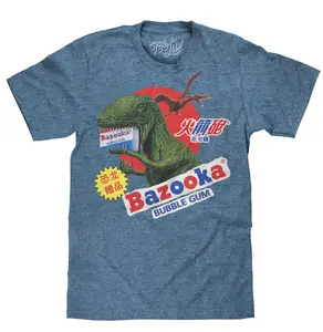 Bazooka Bubble Gum Dinosaur T-Shirt - Cabo Blue