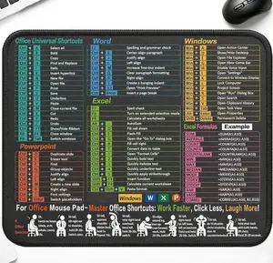 Multi-Function Mouse Pad  & Play – Excel Formulas, Windows Hotkeys, Word/PPT Shortcuts, Non-Slip Desk Mat, Machine Washable,  Increase Efficiency 50%