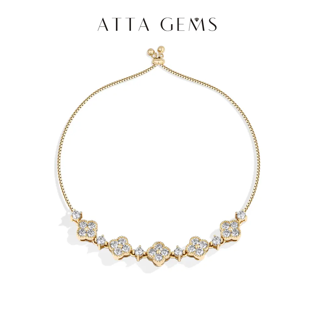 ATTAGEMS Classic D VVS1 Color 925 Sterling Silver Lab-Created Moissantie Bracelet for Women Jewelry Daily Engagement  Anniversary Casual Gift for Lovers,Parents,Parents B052, Moissanite Jewelry, Daily Wear Bracelet summerwins