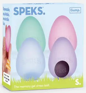 SPEKS Gump Memory Gel Stress Eggs - 4-Pack Sensory Fidget Toys for Anxiety Relief