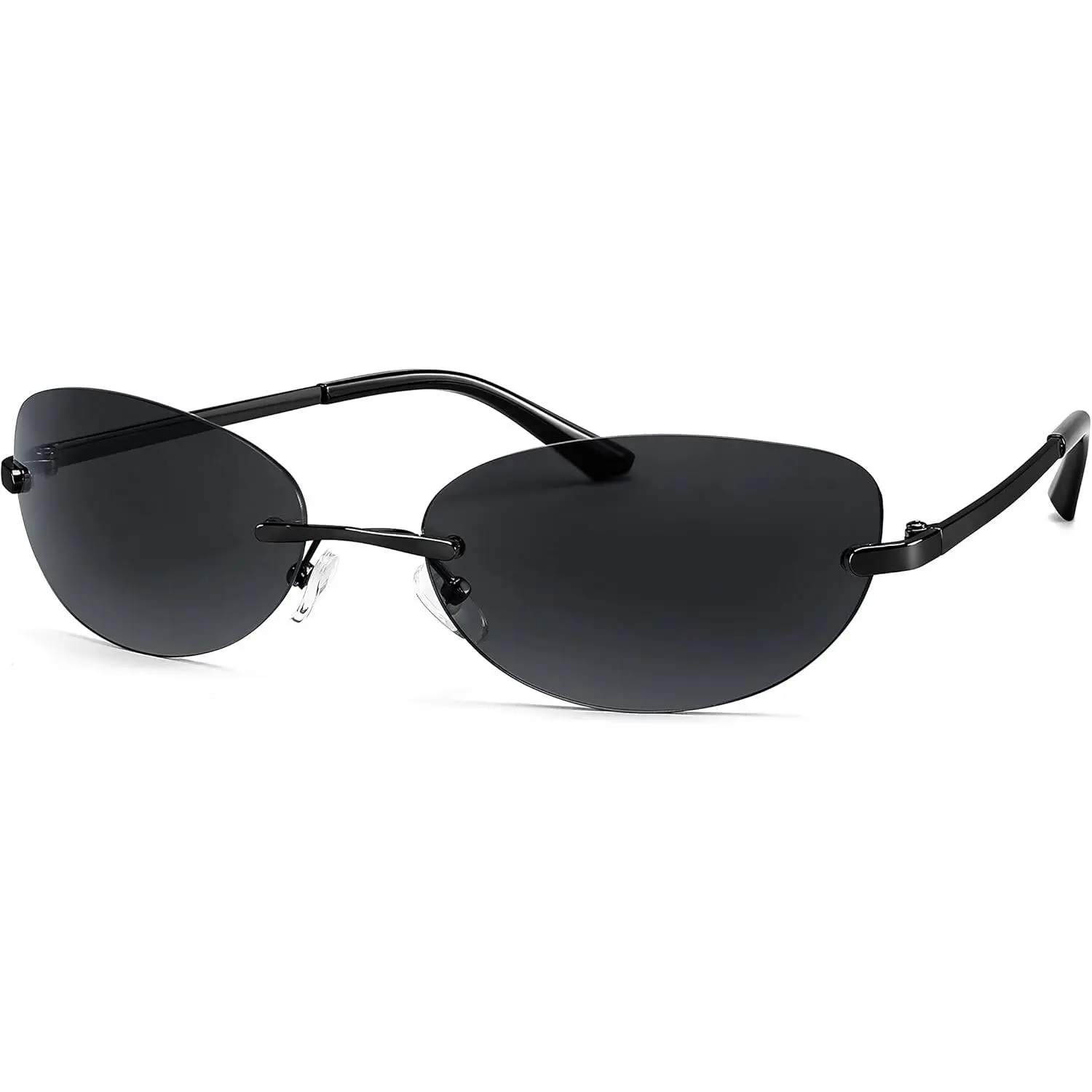 EyeconicFinds Trendy Rimless Oval Sunglasses for Women Men Retro 90s Eyewear Frame Y2K Glasses B2393 EyeconicFinds Trendy Rimless Oval Sunglasses for Women Men Retro 90s Eyewear Frame Y2K Glasses B2393