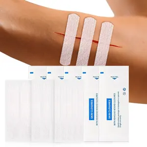 2 Sheets Seamless Adhesive Tape, Wound Closure Sterile Bandage Strips, Skin Repair Outdoor Injury Sewing Breathable Patch