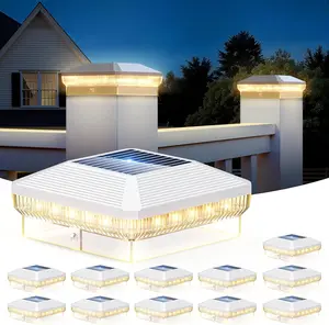 4x4 Solar Post Cap Lights Outdoor, 40 Brighter LEDs 4x4 Fence Post Solar Lights Outdoor with 3 Modes, Waterproof Deck Fence Post Cap Light Solar Powered for 3.5x3.5 4x4 Vinyl Wooden Posts
