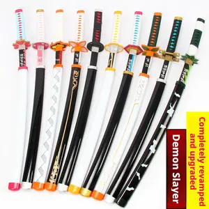 Demon Slayer Katana Cosplay Prop Weapons: Zenitsu, Tanjiro, Fukushou, Saso, Wooden Unsharpened Swords for Children